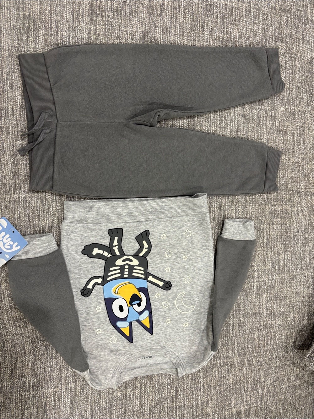Kids Gray Skeleton Owl Sweatpants & Joggers Set